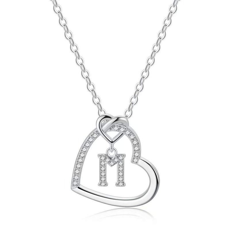 M MOOHAM Initial Necklaces for Women Silver  M Necklace for Girls Necklaces for Teen Girls Initial Necklace Jewelry for Teen Girls Gifts for Teen Girls Necklace for Girlfriend
